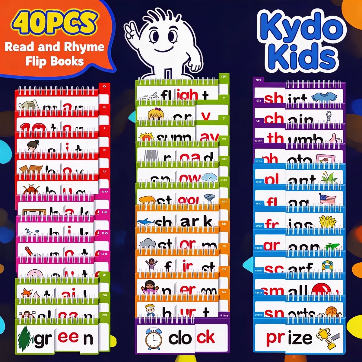 Kydokids | Reading Flip Book - 🟢 The Starter Set: 1 Kit (40 Flip Books) - GAMEDEI